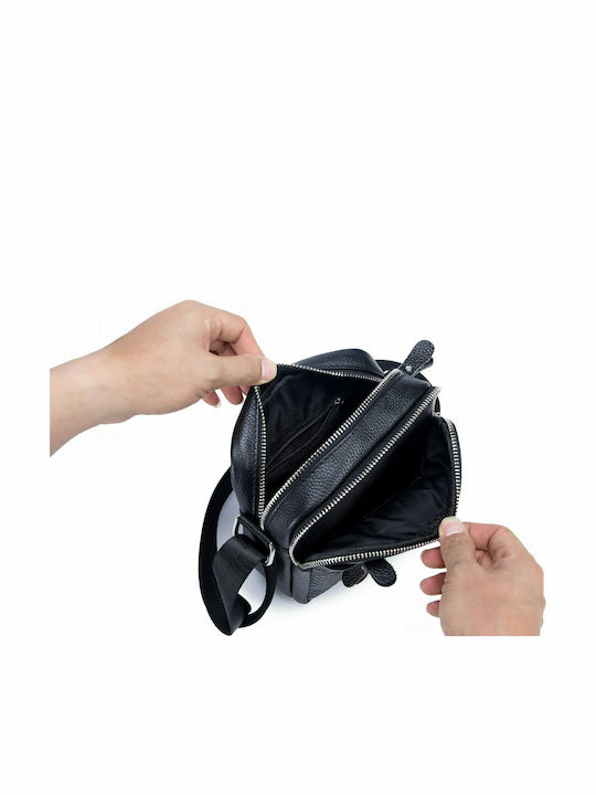 DJB-010 Leather Men's Bag Shoulder / Crossbody Black