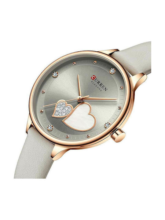 Curren Γυναικείο Ρολόι 33mm Μπαταρίας με Γκρι Δερμάτινο Λουράκι