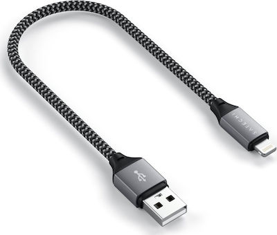 Satechi Împletit USB-A la Cablu Lightning 15W Gri 0.25m (ST-TAL10M)