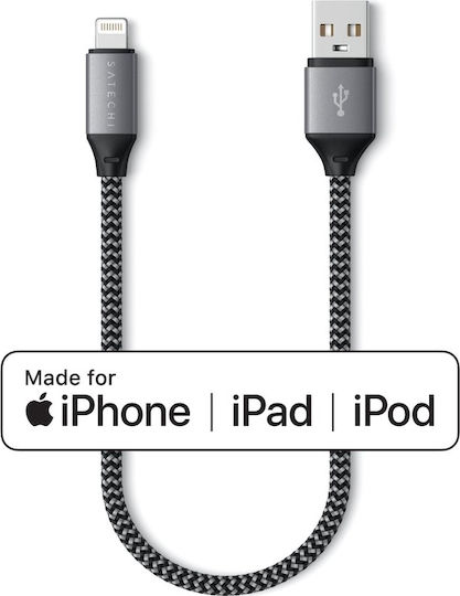 Satechi Braided USB-A to Lightning Cable 15W Gray 0.25m (ST-TAL10M)