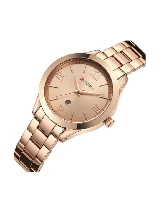 Curren Women's Watch with Pink Gold Metal Bracelet