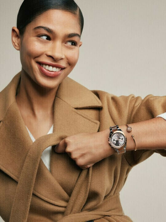 Tommy Hilfiger Kennedy Women's Watch Chronograph with Pink Gold Metal Bracelet