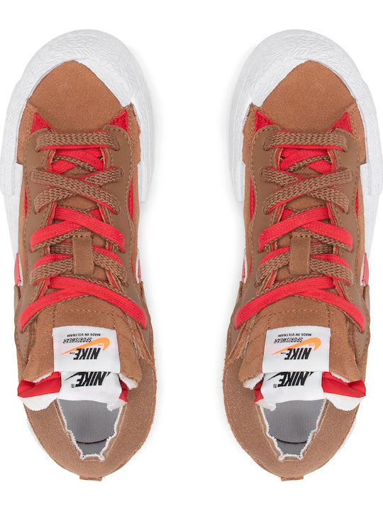 Sacai x Blazer Low Мъжки Маратонки Light British Tan / White / University Red