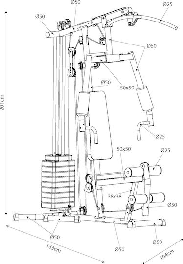 AMILA HG187F Aparat multifuncțional de fitness cu greutăți 44.45kg