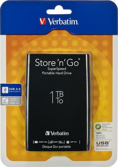 Verbatim Store 'n' Go USB 3.0 External 2.5" HDD 1TB Black