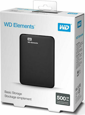 Western Digital Elements Portable USB 3.0 Externe HDD 500GB 2.5" Schwarz