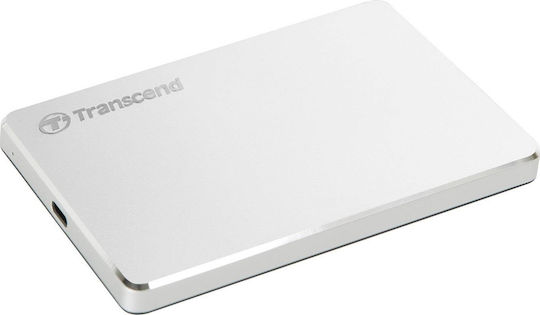 Transcend StoreJet 25C3S USB-C External 2.5" HDD 1TB Silver