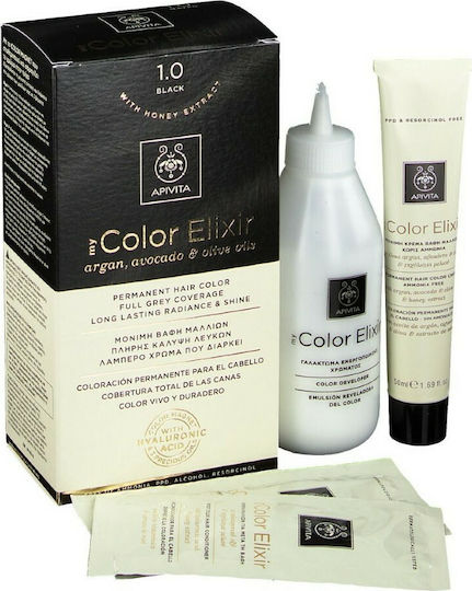 Apivita My Color Elixir Βαφή Μαλλιών Χωρίς Αμμωνία 1.0 Μαύρο 50ml