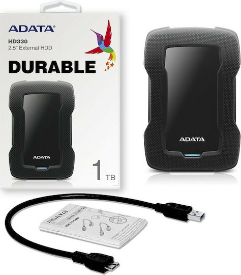 Adata HD330 USB 3.1 External 2.5" HDD 1TB Black