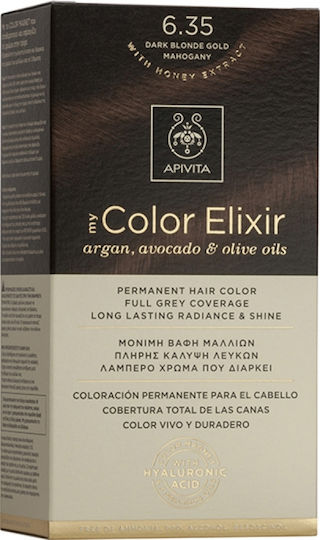 Apivita My Color Elixir Haarfärbemittel Ohne Ammoniak 6.35 Dunkelblonde Honig Mahonie 50ml