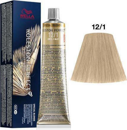 Wella Koleston Perfect Me+ Special Blonde Βαφή Μαλλιών 12/1 Πολύ Ανοιχτό Φωτεινό Ξανθό Σαντρέ 60ml