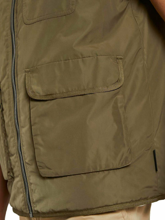Sleeveless Jacket Bomber Dry Greyish Olive