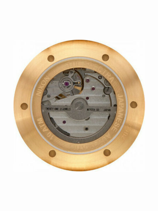 Nixon Spectra Ανδρικό Ρολόι 40mm Αυτόματο με Χρυσό Μεταλλικό Μπρασελέ