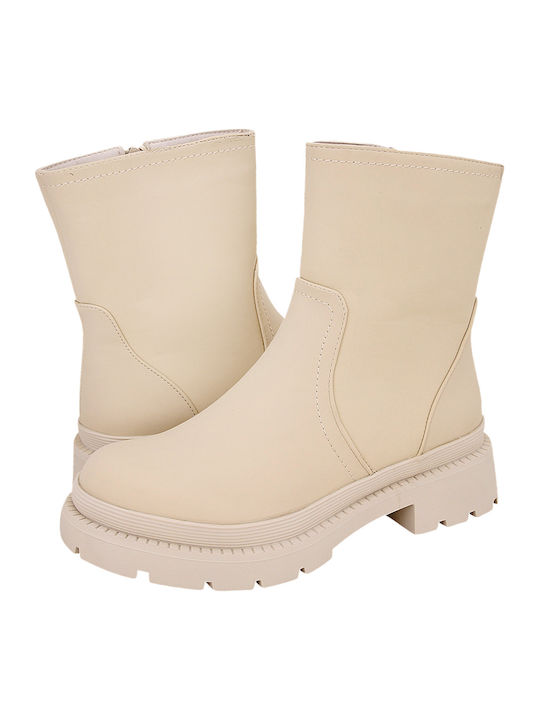 Slick Damen Knöchelstiefel Beige