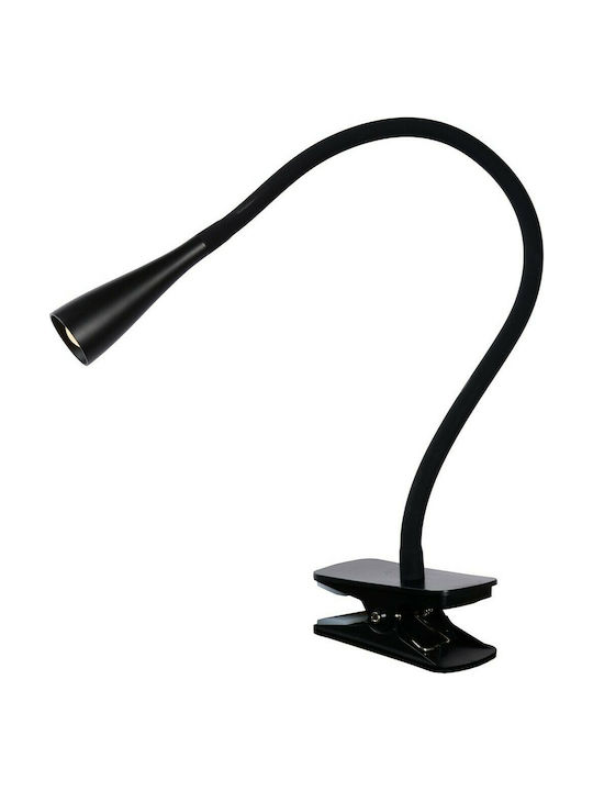 Lucide Lightning Zozy LED Office Lamp with Flexible Arm and Clip in Black Color
