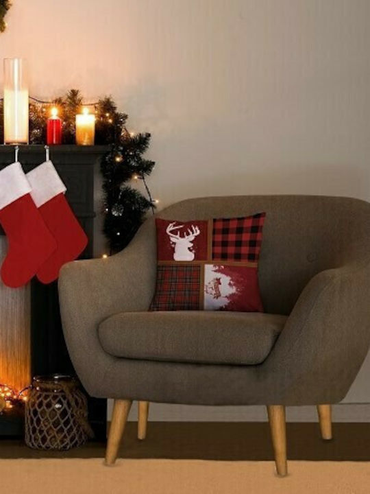 Mc Decor Weihnachtsdekoratives Kissen Platz Rot 45x45Stück