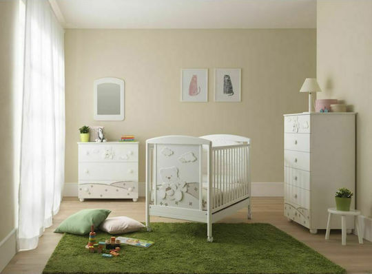 Pali Polymorphic Baby Crib Dodo White with Drawers & Wheels