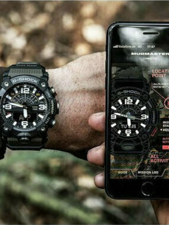 Casio G-Shock Master of G-Land Mudmaster Analogic/Digital Ceas Pentru Bărbați 52,9mm Cu Mecanism Pe Baterie Și Curea Din Cauciuc Neagră