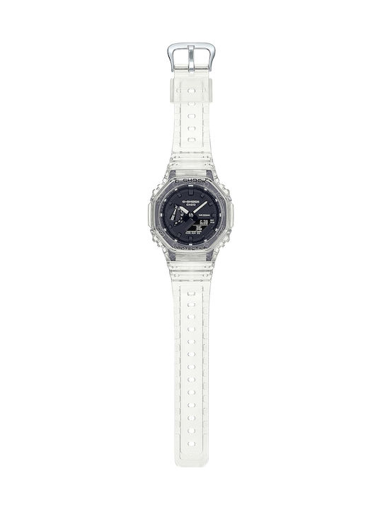 Casio G-Shock Ανδρικό Ρολόι 45mm Χρονογράφος Μπαταρίας με Ασημί Μεταλλικό Μπρασελέ