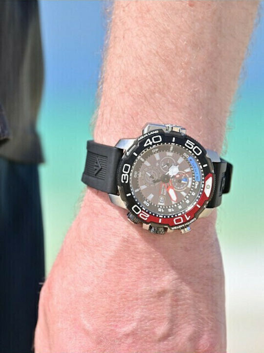 Citizen Promaster Marine Diver Ανδρικό Ρολόι 47mm Χρονογράφος Eco - Drive με Μαύρο Καουτσούκ Λουράκι