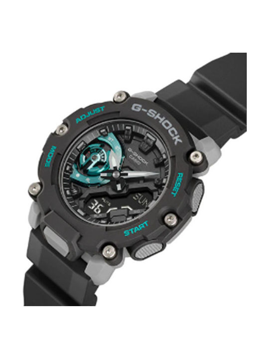 Casio G-Shock Аналогов/Дигитален Мъжки Часовник 47мм На Батерия С Черен Каучуков Лук с