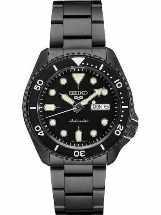 Seiko 5 Sports Men's Watch 46mm Automatic with Black Metal Bracelet