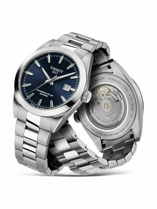 Tissot T-Classic Ceas Bărbătesc 41mm Automat cu Argintiu Brățară Metalică