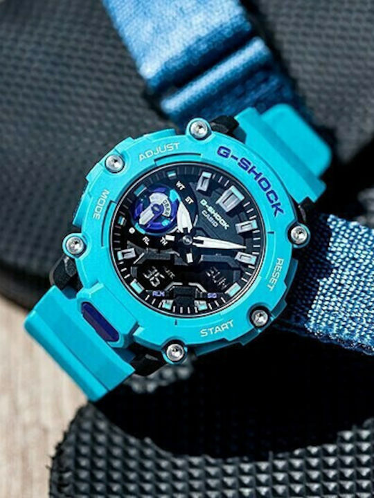 Casio G-Shock Analog/Digital Men's Watch 47mm Battery with Turquoise Rubber Strap