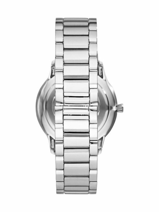 Emporio Armani Giovanni Ανδρικό Ρολόι 44mm Μπαταρίας με Ασημί Μεταλλικό Μπρασελέ