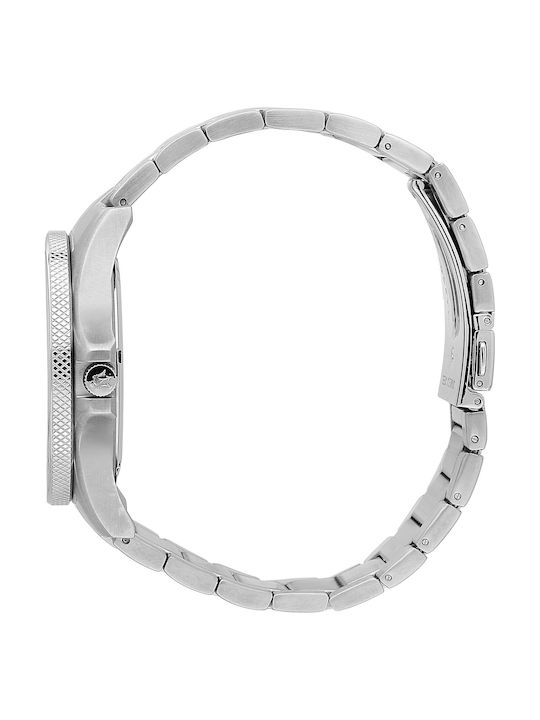 Maserati Sfida Ανδρικό Ρολόι 44mm Μπαταρίας με Ασημί Μεταλλικό Μπρασελέ