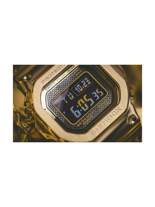 Casio G-Shock Full Metal Digital Watch Chronograph Battery with Gold Metal Bracelet