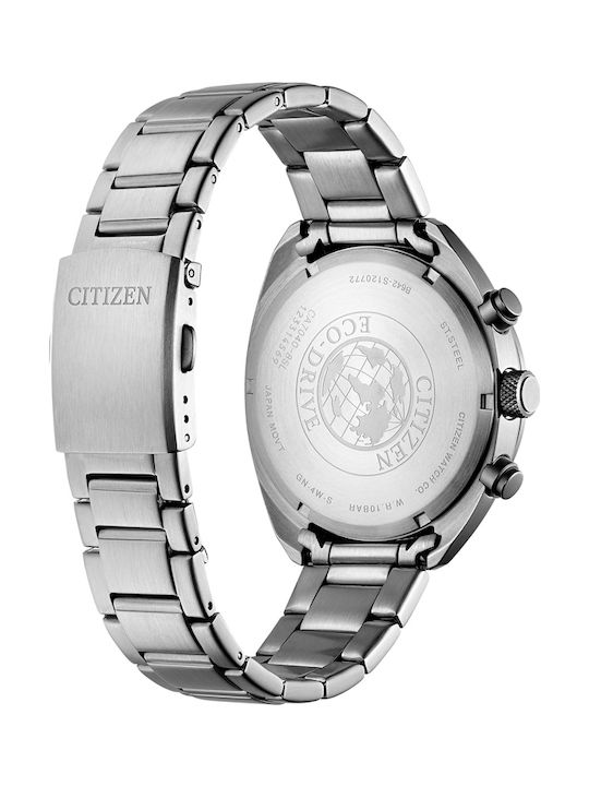 Citizen Ανδρικό Ρολόι 41mm Χρονογράφος Μπαταρίας με Ασημί Μεταλλικό Μπρασελέ