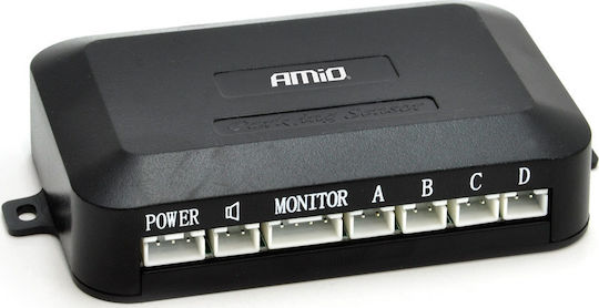 AMiO Car Parking System with Camera / Screen / Buzzer and 4 Sensors 22mm in White Color