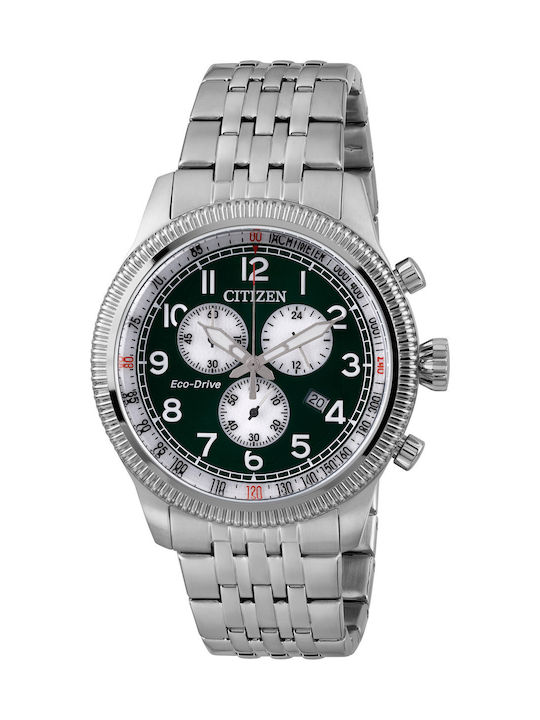 Citizen Men's Watch 42.5mm Chronograph Battery with Silver Metal Bracelet