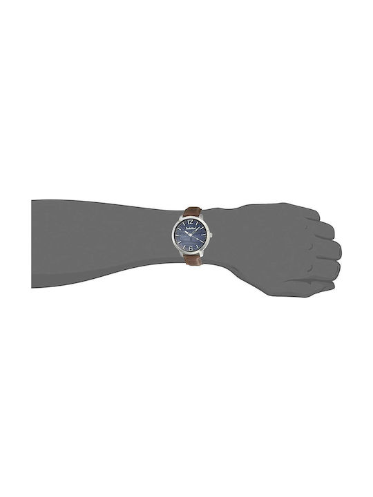 Timberland Glarksville Watch Battery with Brown Leather Strap