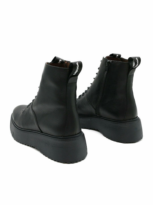 Women's Leather Combat Boots Black