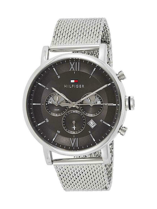 Evan Men's Watch 44mm Chronograph Battery with Silver Stainless Steel Bracelet