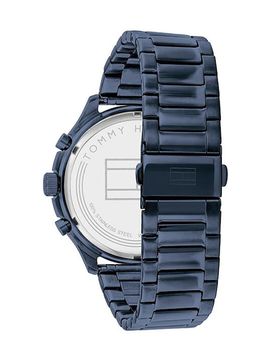 Tommy Hilfiger Asher Men's Watch 44mm Chronograph Battery with Blue Metal Bracelet