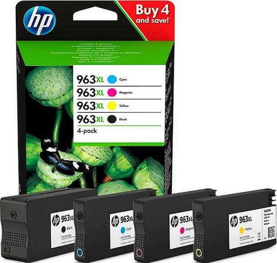 HP 963XL Original Pack of 4 InkJet Printer Inks Yellow / Cyan / Magenta / Black (3YP35AE)
