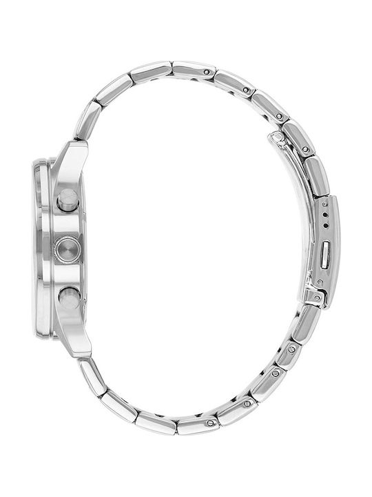 Citizen Ανδρικό Ρολόι 42mm Χρονογράφος Μπαταρίας με Ασημί Μεταλλικό Μπρασελέ