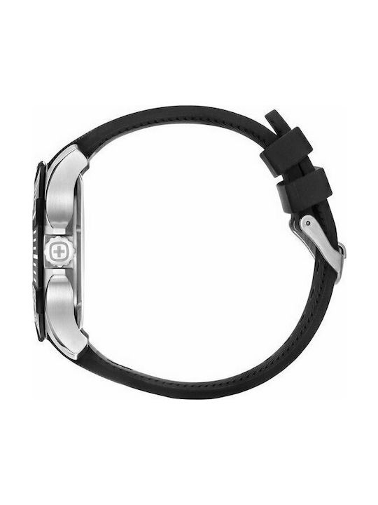 Wenger Seaforce Herrenuhr 43mm Batterie mit Schwarz Kautschukarmband