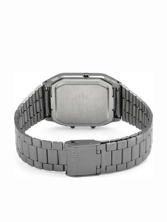 Casio Vintage Edgy Analog/Digital Men's Watch 29.8mm Battery with Silver Metal Bracelet