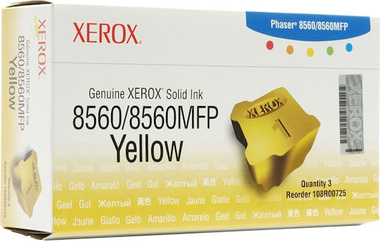 Xerox Original Pack of 3 InkJet Printer Inks Yellow (108R00725)