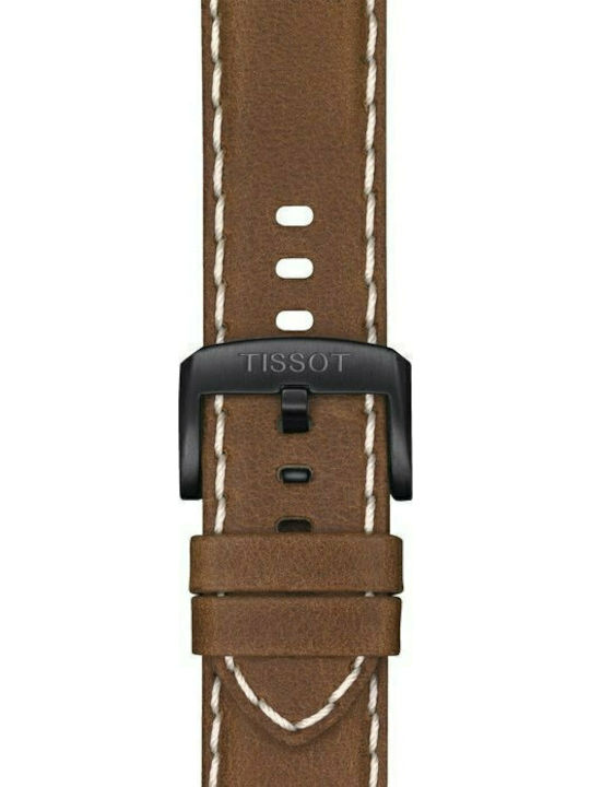 Tissot Supersport Ανδρικό Ρολόι 45mm Χρονογράφος με Καφέ Δερμάτινο Λουράκι
