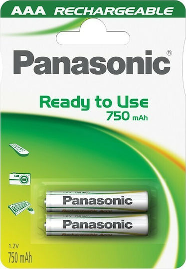 Panasonic Stay Charged Επαναφορτιζόμενες Μπαταρίες AAA Ni-MH 750mAh 1.2V 2τμχ