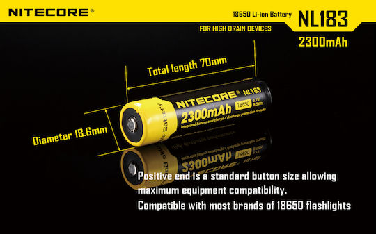 NiteCore NL1823 Презареждаща батерия 18650 Li-ion 2300mAh 3.7V 1бр