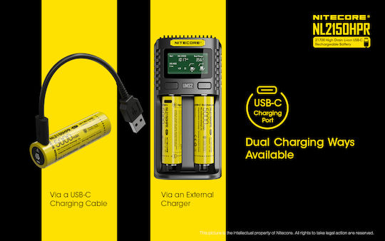 NiteCore NL2150HPR Wiederaufladbare Batterie 21700 Li-Ion 5000mAh 3.6V 1Stück