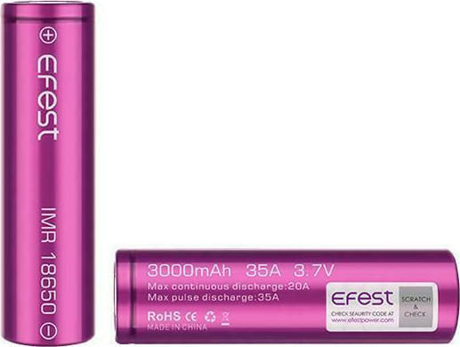 Efest Επαναφορτιζόμενη Μπαταρία 18650 Li-Mn 3000mAh 3.7V 1τμχ