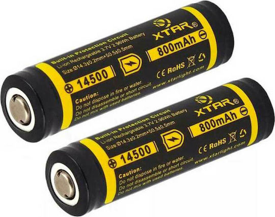 XTAR Επαναφορτιζόμενη Μπαταρία 14500 Li-Mn 800mAh 3.7V 1τμχ