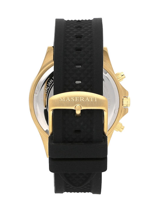 Maserati Sfida Men's Watch 44mm Chronograph Battery with Black Rubber Strap